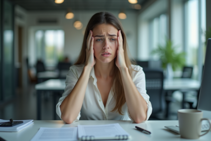 Femme d'affaires fatiguée au bureau en solo