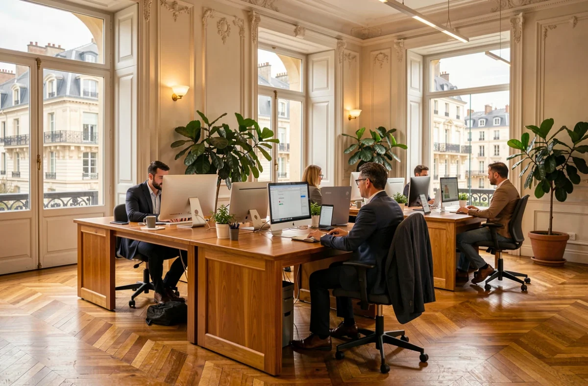 Espace coworking Work&Share à Enghien-les-Bains dans un cadre raffiné aux touches Belle Époque avec vue sur la ville